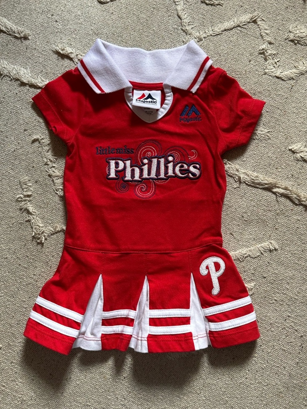 Baby Girl Phillies Red and White Polo Dress